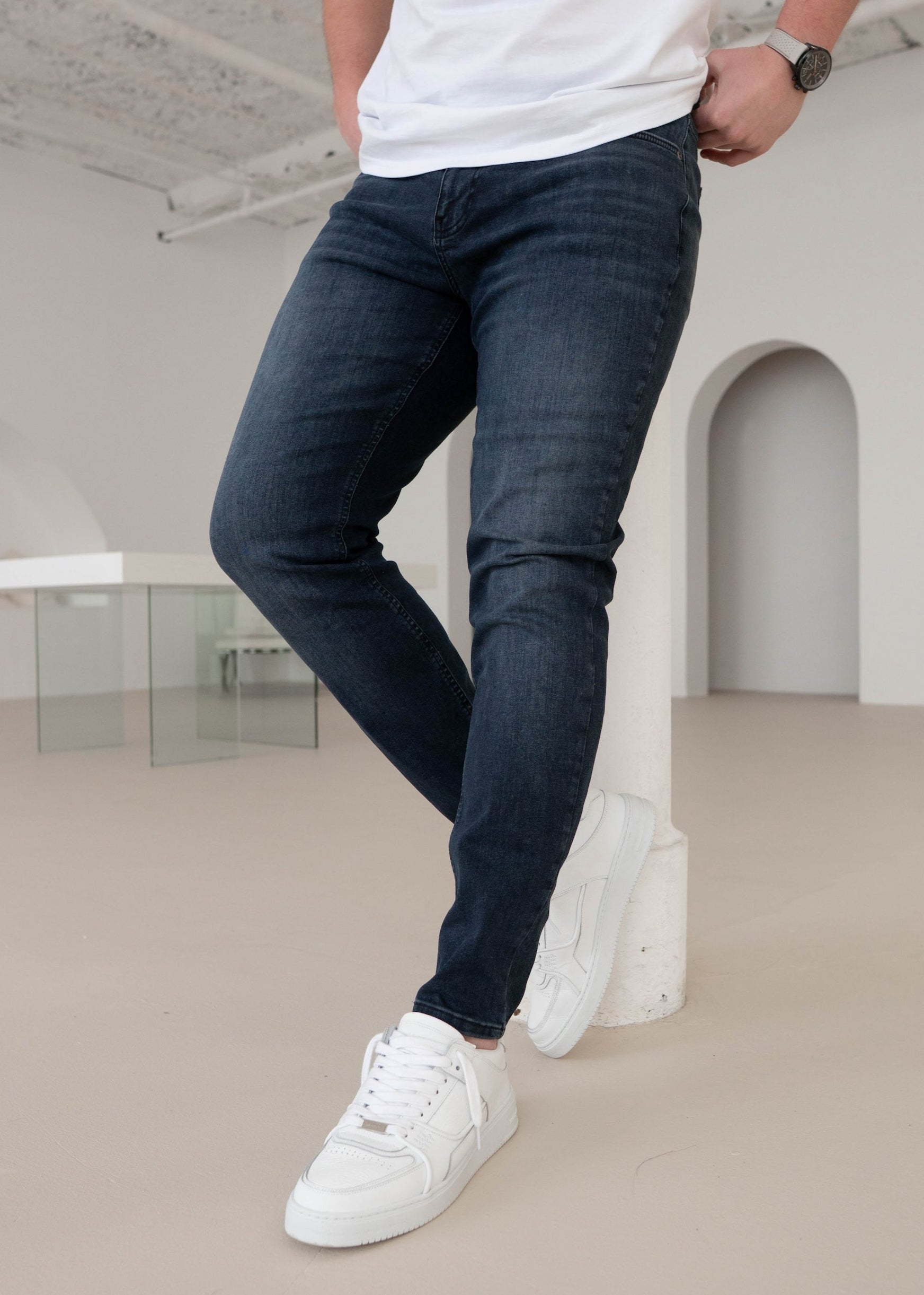 Slim Comfort Jeans In Midnight Dark Blue