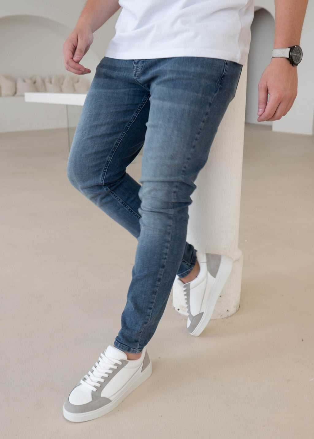 Slim Comfort Jeans In Stone Light Blue