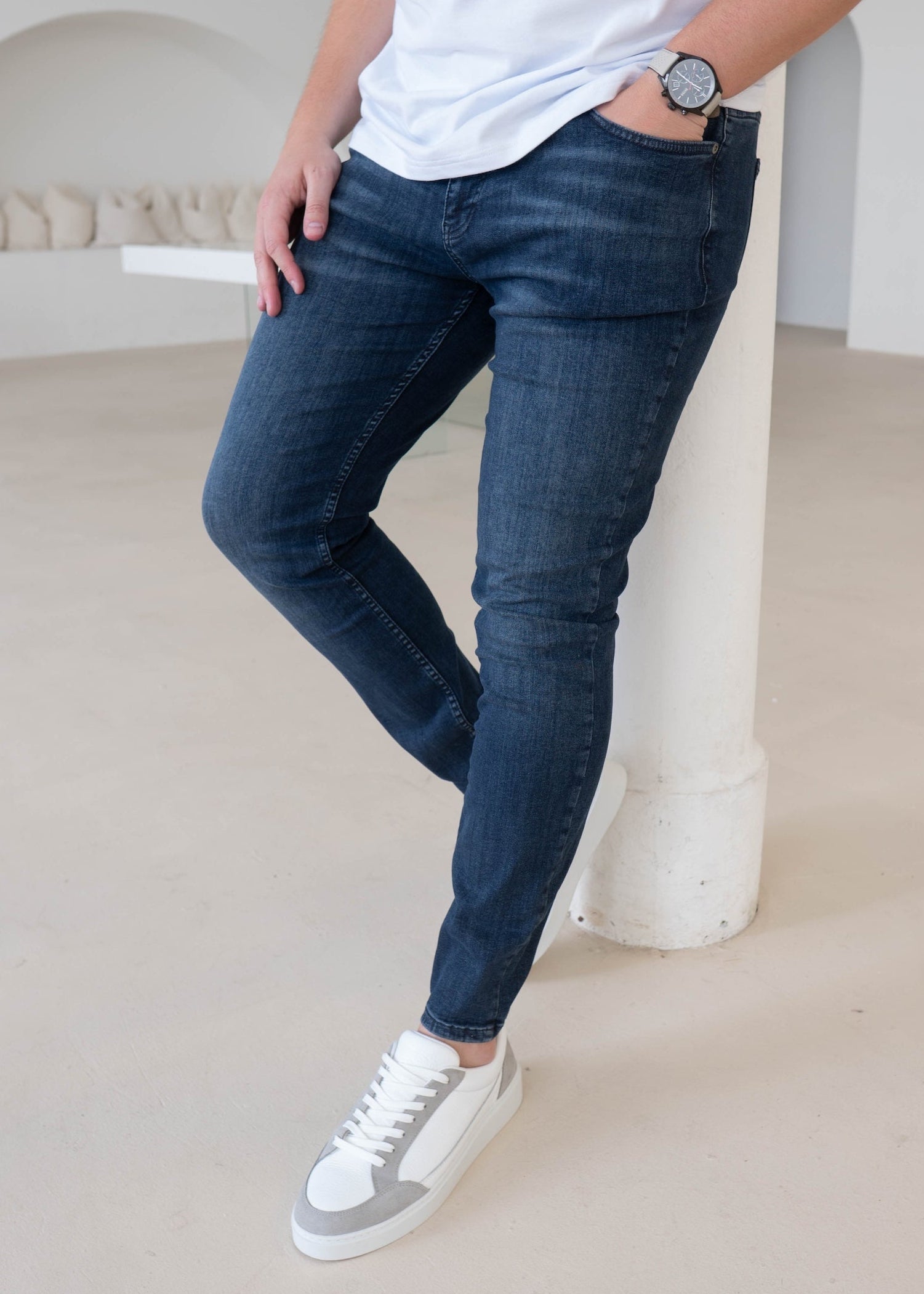 Slim Comfort Jeans In Dark Blue