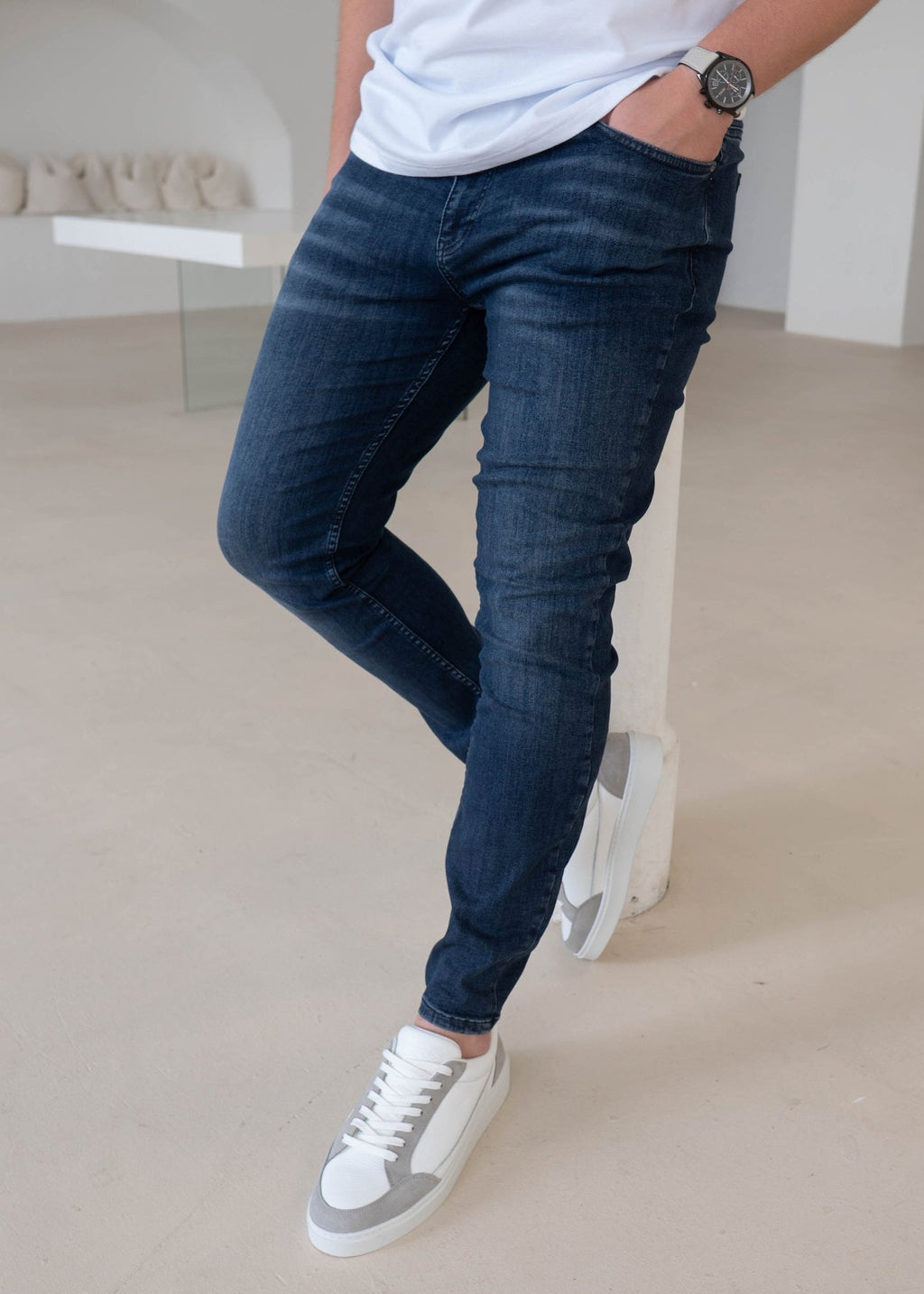 Slim Comfort Jeans In Dark Blue