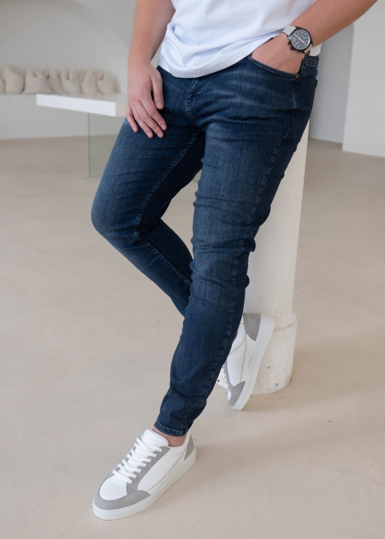 Slim Comfort Jeans In Dark Blue