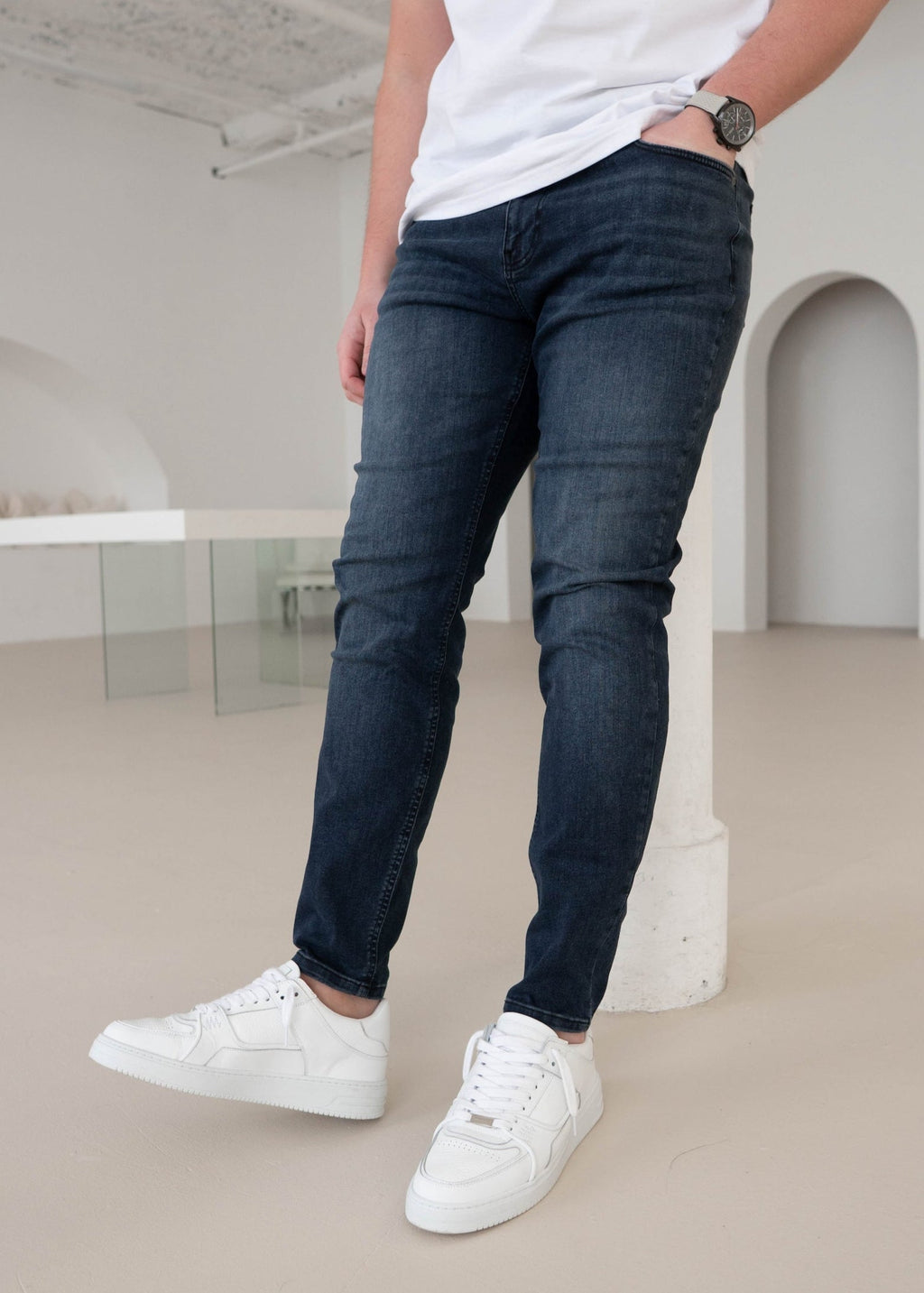 Slim Comfort Jeans In Midnight Dark Blue