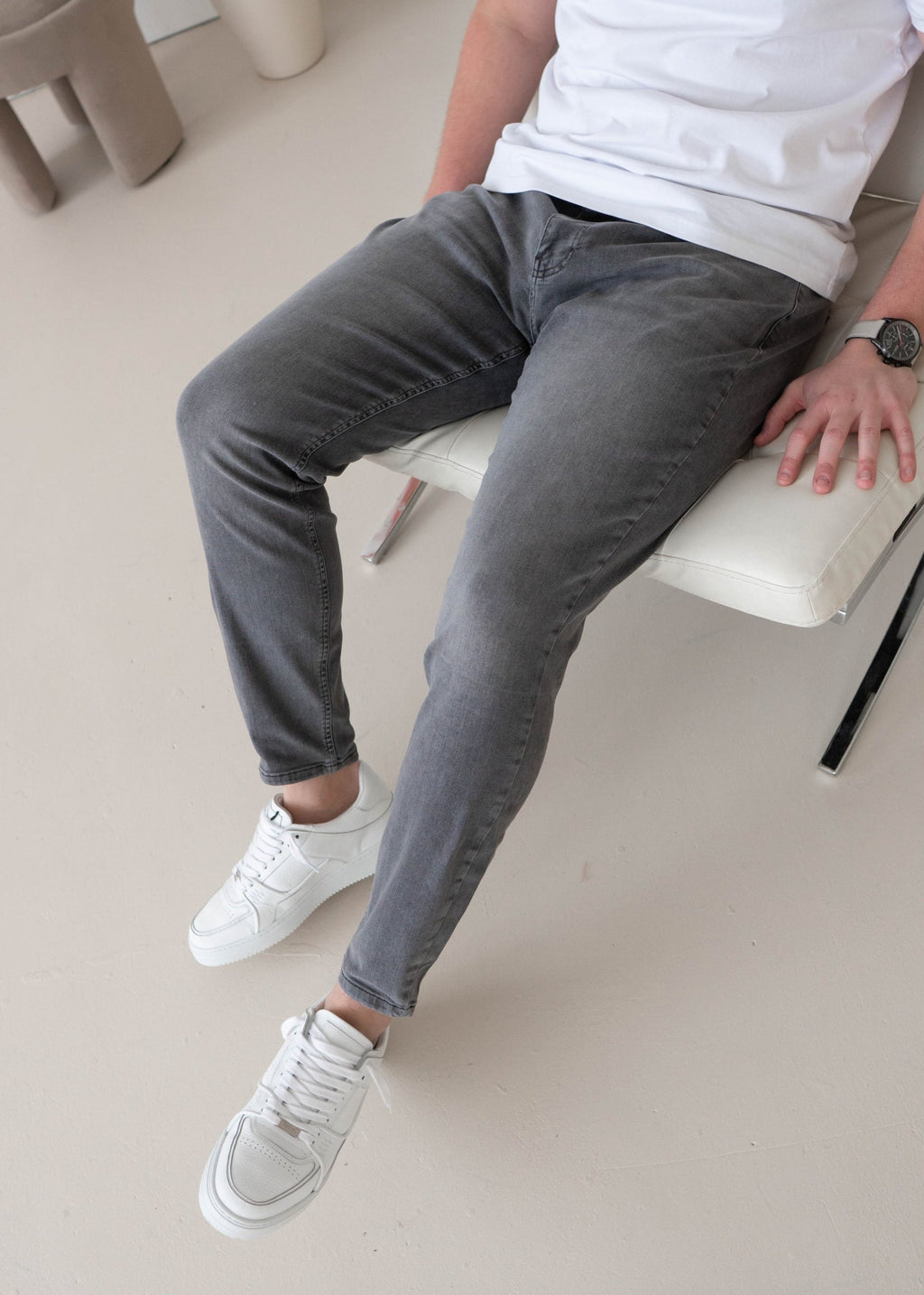 Slim Comfort Jeans In Mid Grey