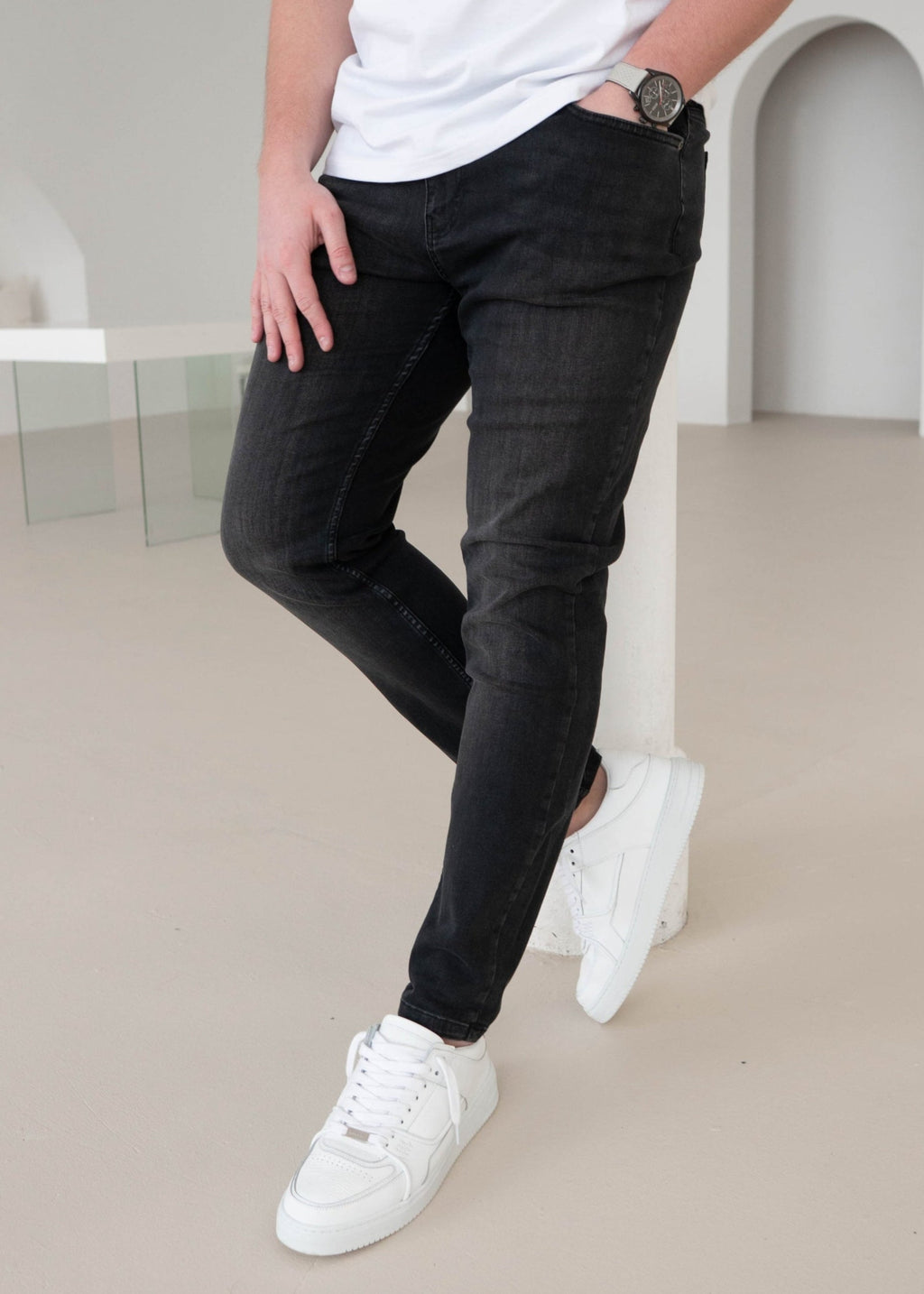 Slim Comfort Jeans In Charcoal