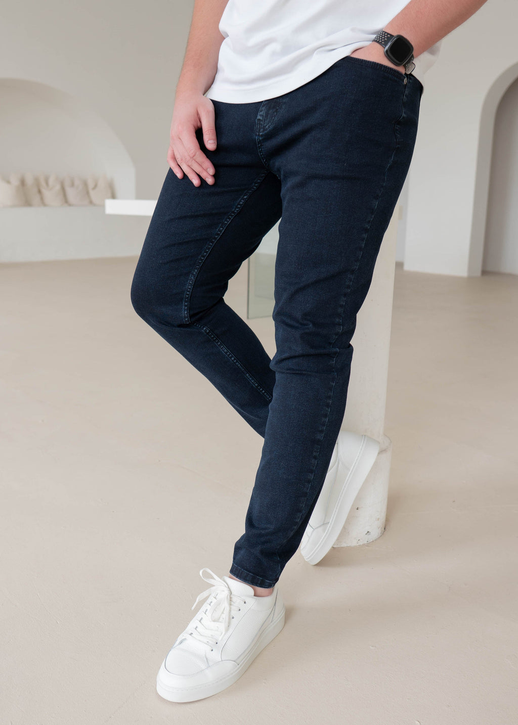 Slim Comfort Jeans In Navy Blue