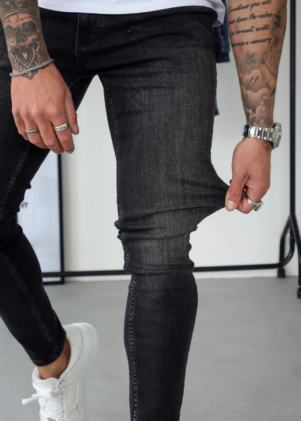 Slim Comfort Jeans In Charcoal