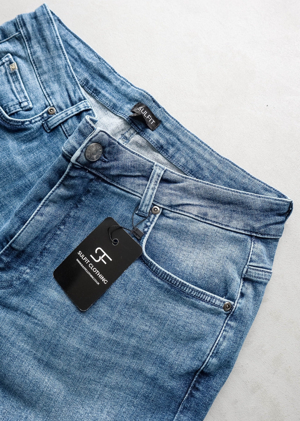 Slim Comfort Jeans In Stone Light Blue